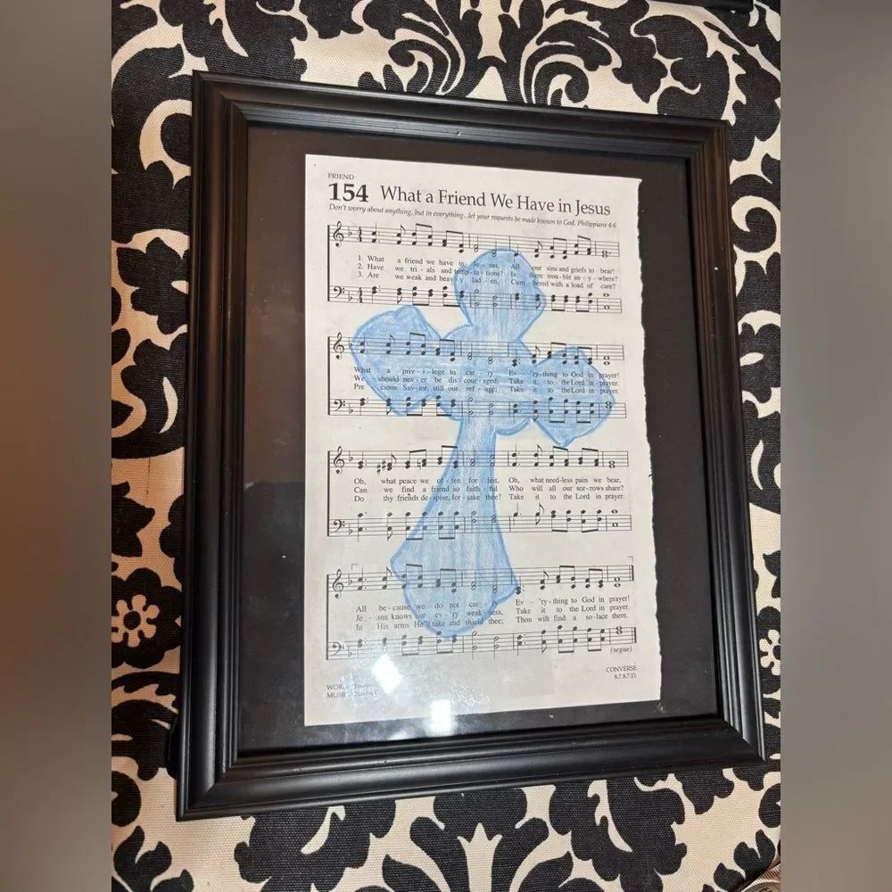 What a Friend We Have in Jesus Vintage Framed Christian Religious Hymn 8 x 10